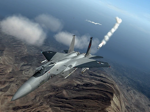 Cipher's Jet dodging a missle