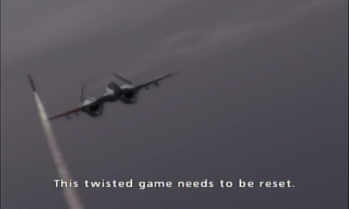 Jet flying in air with missile flying in background