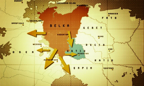 Map of Belka invading neighboring countries